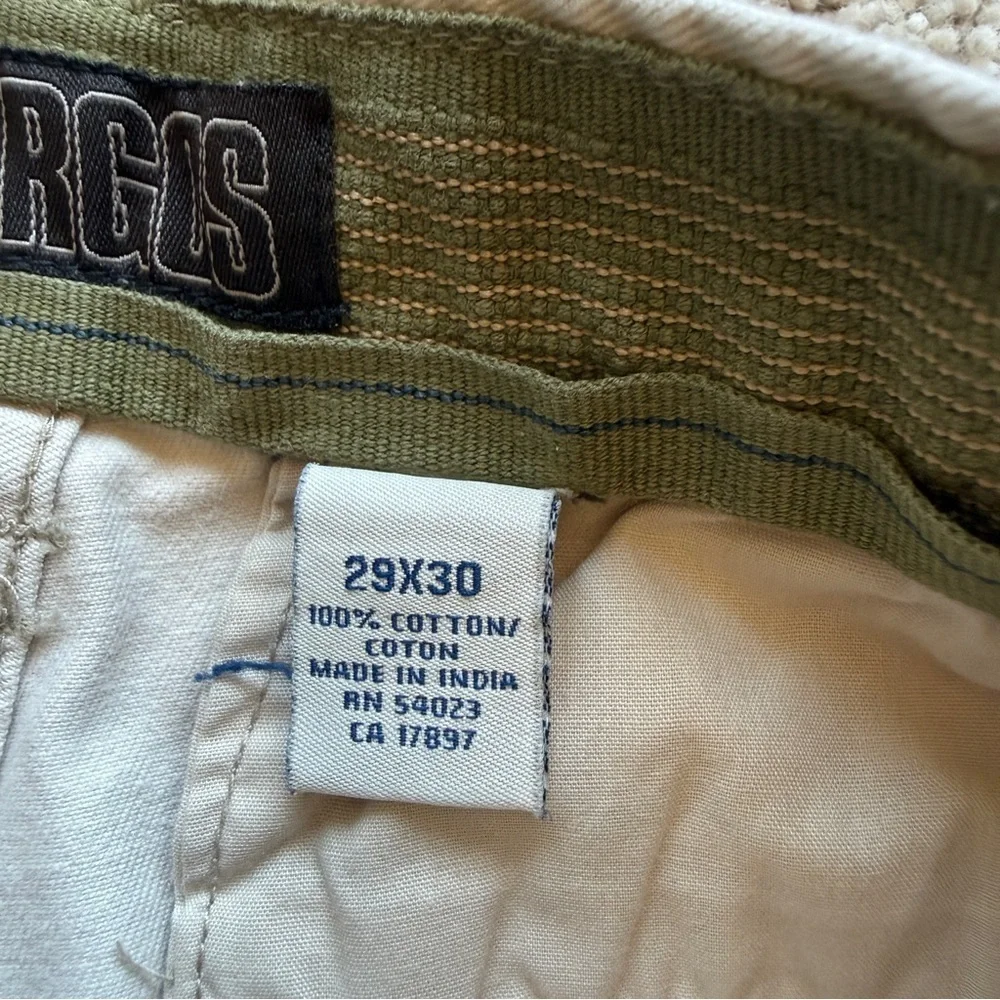 VTG! 2007 Old Navy Cargo Pants Mens 29x30 Beige Y2K Utility Straight Leg Casual